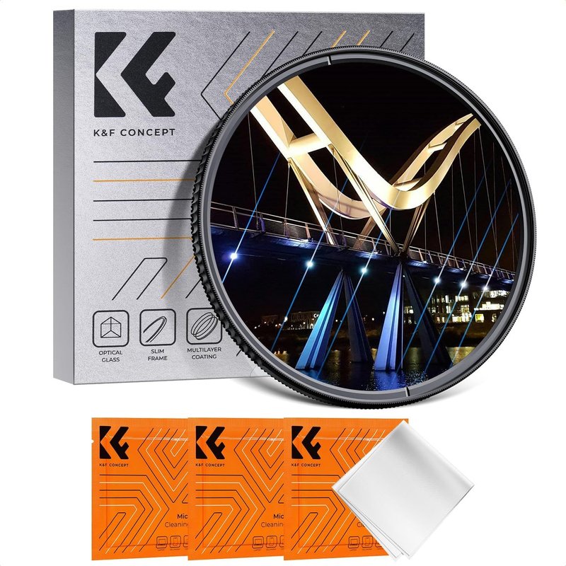 77mm Filtre Blue Streak Effet Spécial et 3 Chiffon de Nettoyage pour Objectif Appareil Photo