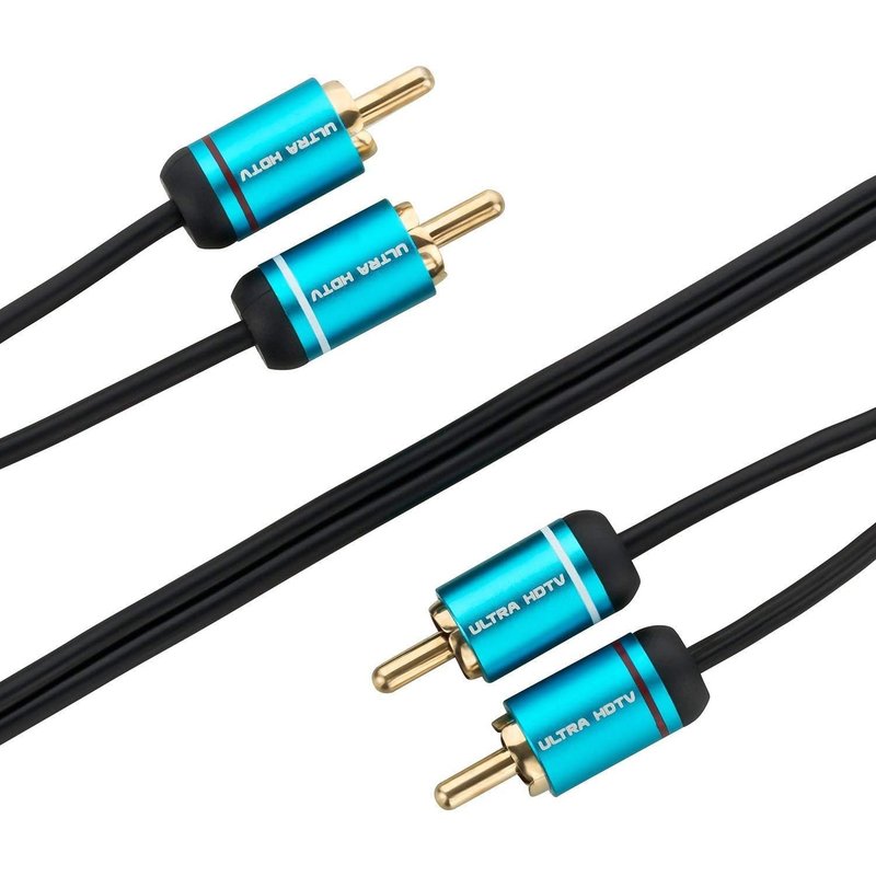 Câble Audio RCA - 10m, 2 mâles vers 2 mâles Câble Cinch Stéréo Jack, Compatible avec Platine CD, Haut Parleur, Ampli, Home Cinéma, Chaîne HiFi
