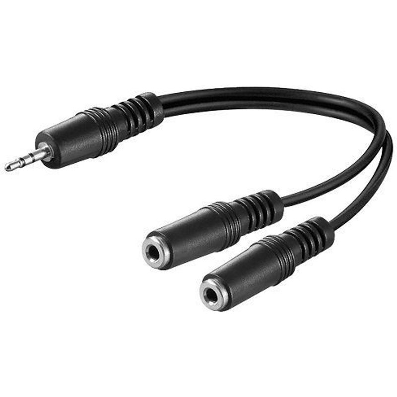 Câble répartiteur audio stéréo 2 x Jack 3,5 mm femelle vers 3,5 mm Câble répartiteur d'écouteurs Câble répartiteur jack Compatible avec iPod, iPhone, iPad, Samsung, MP3 20 cm