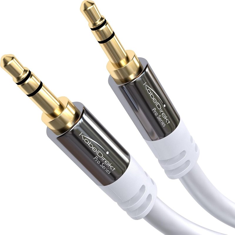 Câble Jack, Prise Jack 3,5mm ¿ 10m ¿ Connecteurs métalliques ¿ Disponible en 0,3-10m (Câble audio, 3.5mm pour smartphone, PC/ordinateur portable, voiture, HiFi, blanc)