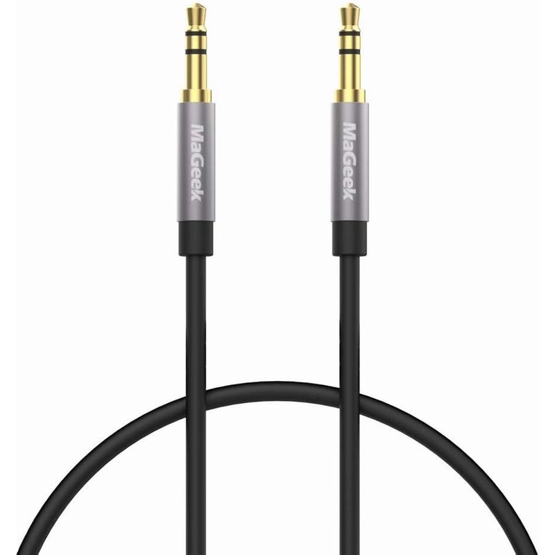 Câble Audio Auxiliaire de 3,5 mm Court (0,5 mètres) Câble audio stéréo Mâle vers Mâle pour les écouteurs Beats, iPhone, iPod, iPad, Autoradio, Chaîne Stéréo, etc. (Noir)