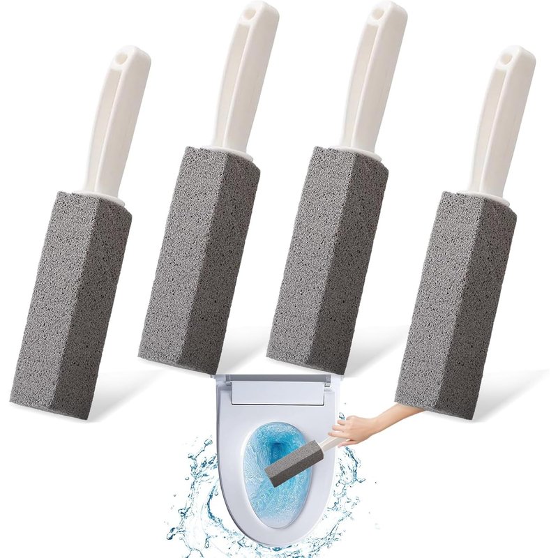 4 Pièces Pierre Ponce Wc Avec Manche Plastique, Brosses Soins Pieds Pour Urine Tenace E Taches Calcaire, Barres Nettoyage Toilettes Ménage Pour Cuisine, Salle Bain, Piscine, Maison, Éviers, Barbecue