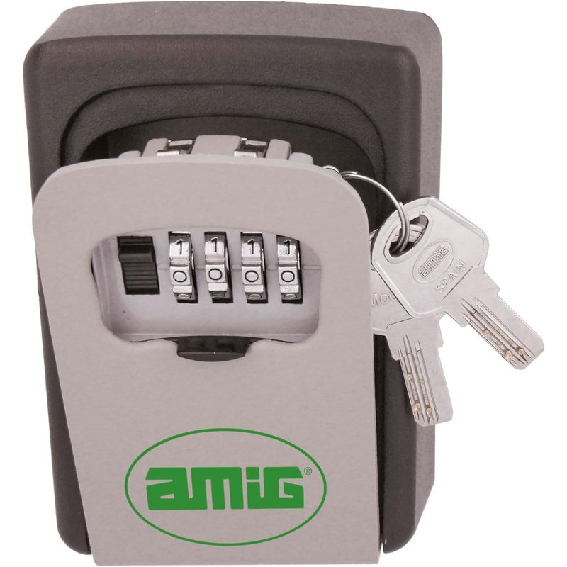 Coffre-Fort à clés Capacité pour 16 clés 122 x 87 x 40 mm avec Ouverture combinée 10 000 Combinaisons avec Trous de Fixation pour Mur Acier Gris