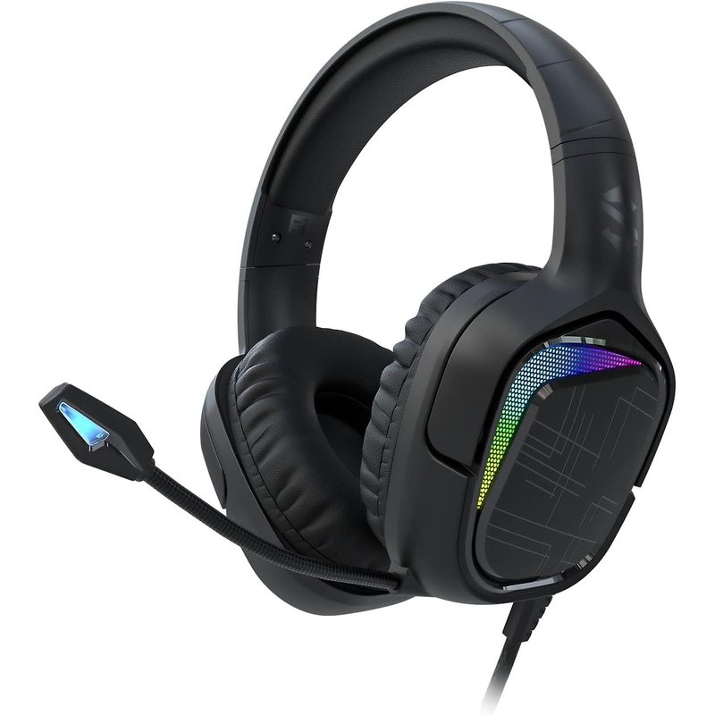 JFKJG-Casque Gamer pour PC, PS4, PS5, Xbox, Switch, Casque Gaming avec Micro Ultra-Clair Pliable, Pilotes Dynamiques de 50mm, Coussinets d'oreille Ă Isolation Sonore, Commandes en Ligne