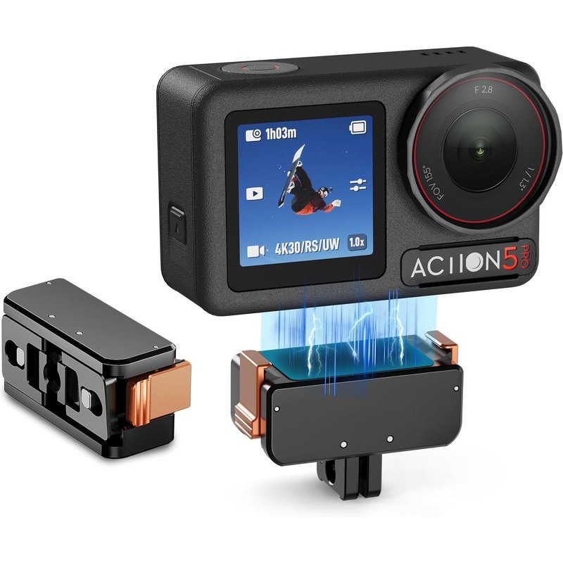 Adaptateur Magnétique pour DJI Osmo Action 5 Pro/4/3 - Libération Rapide avec Connexion Extension Base Accessoires