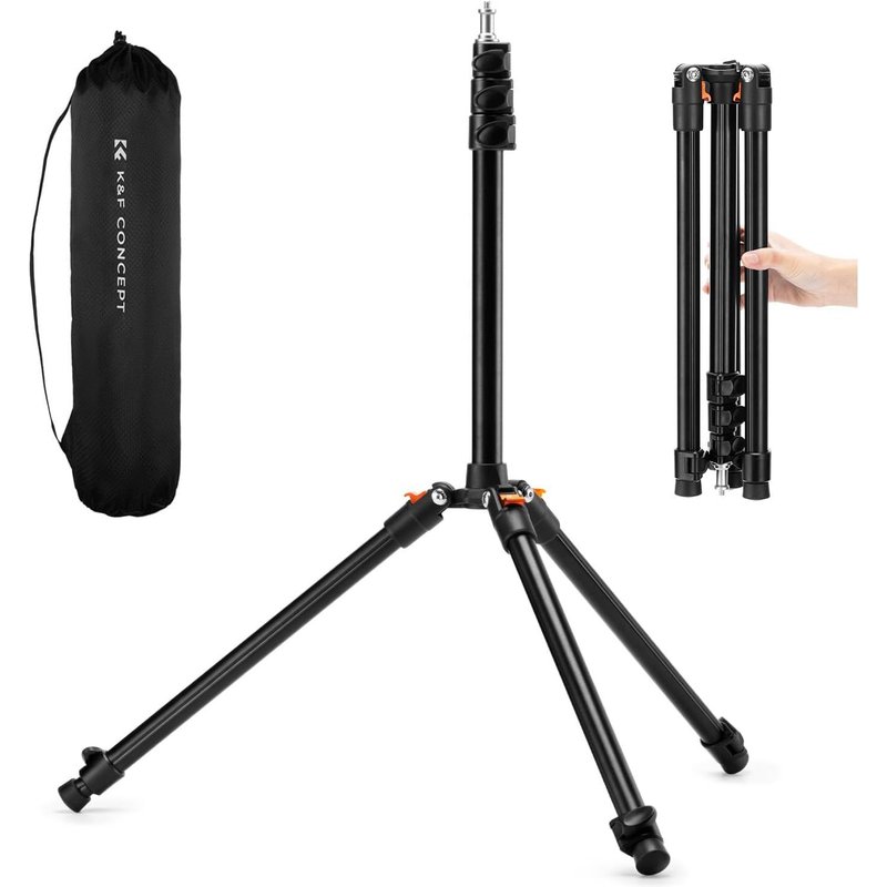 200cm Fotografie Lichtstativ, Reversible Alu Lampenstativ Quick verstellbare, Umkehrbares Handy Stativ w/ 1/4"" Schraube & Stativtasche für Strobe Licht Kamera Softbox, 11 lb/5kg Dernier