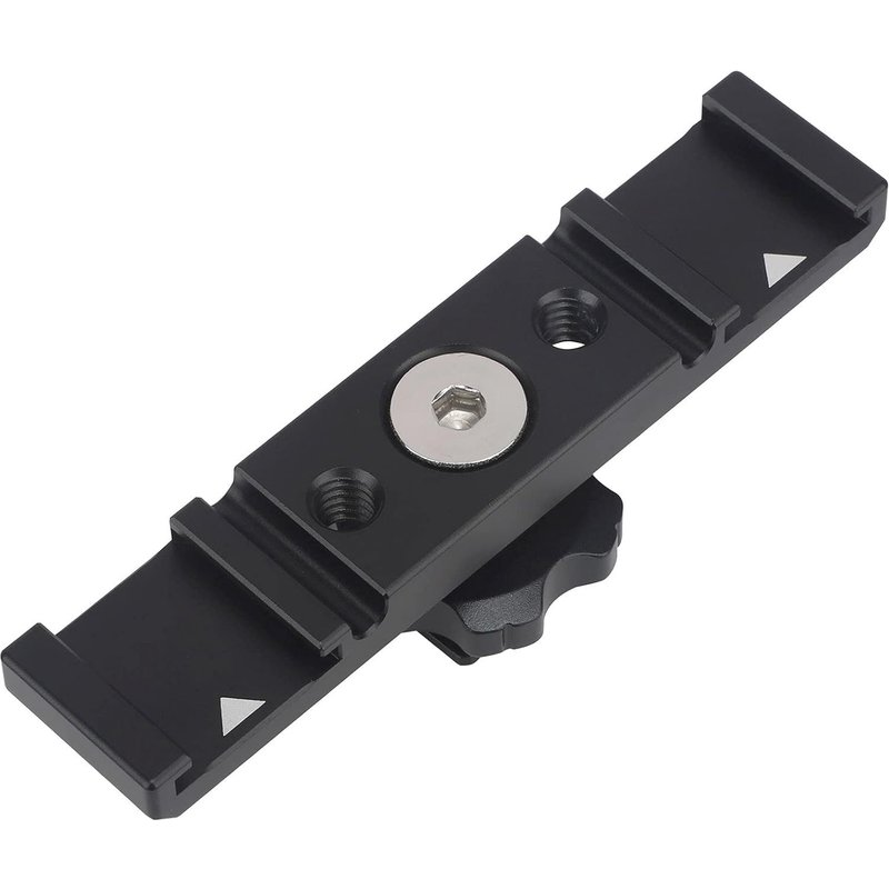 Support de fixation à griffe double, adaptateur de plaque de montage à griffe, barre d'extension double griffe pour appareil photo reflex numérique Nikon, Canon, Sony, flash, vidéo LED, microphone