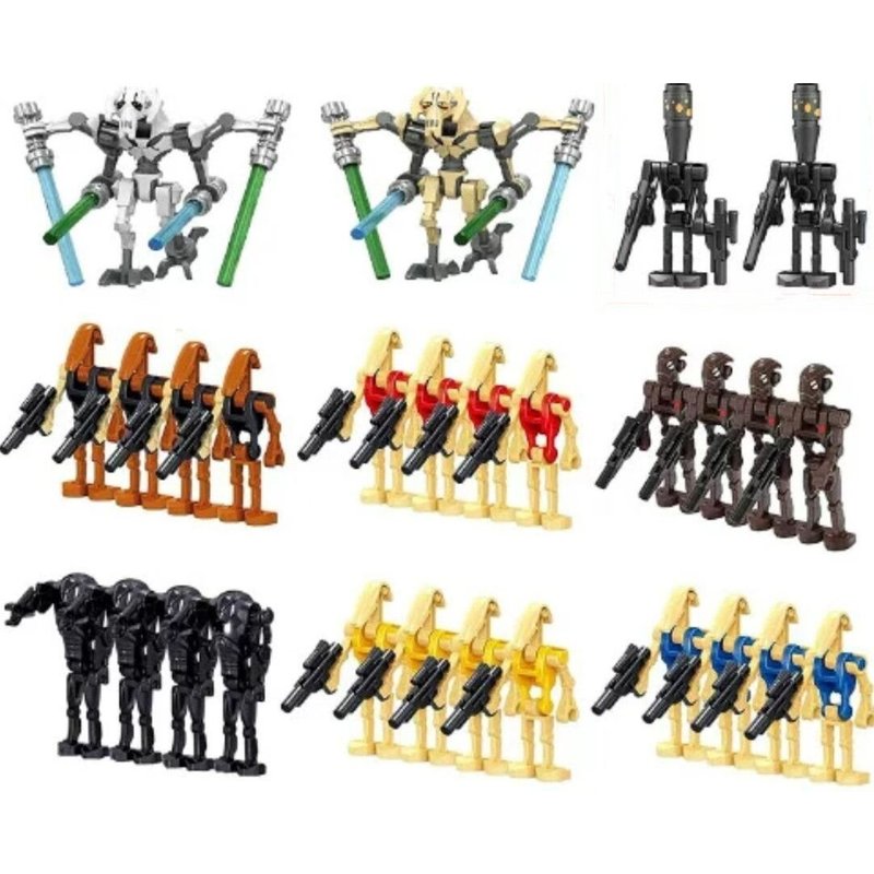 28 pièces de jouets à assembler pour enfants, ensemble de soldats robots Star Wars, jouets de figurines en blocs de construction représentant des soldats robots de combat dans Star Wars.