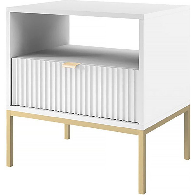 Table De Chevet En Bois "Tunis" - Blanche