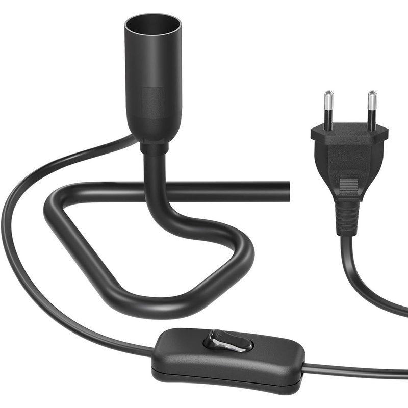 Table Lamp/Lamp Socket/Triangular Foot Trin, Switch, Aluminium, Black, 1x E14 Max. 60w