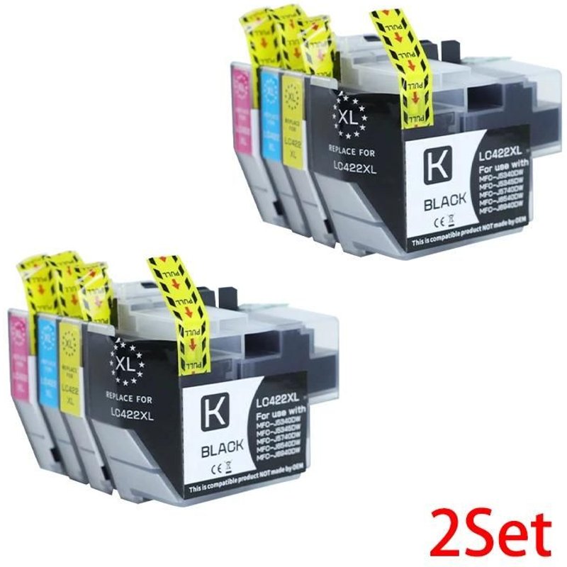 Cartouche D'Encre À Jet D'Encre Lc422Xl, 1 Pièce/1 2 Jeux, Compatible Avec Imprimante Brother Mfc-J5340Dw Mfc-J5345Dw Mfc-J6940Dw Mfc-J6540Dw
