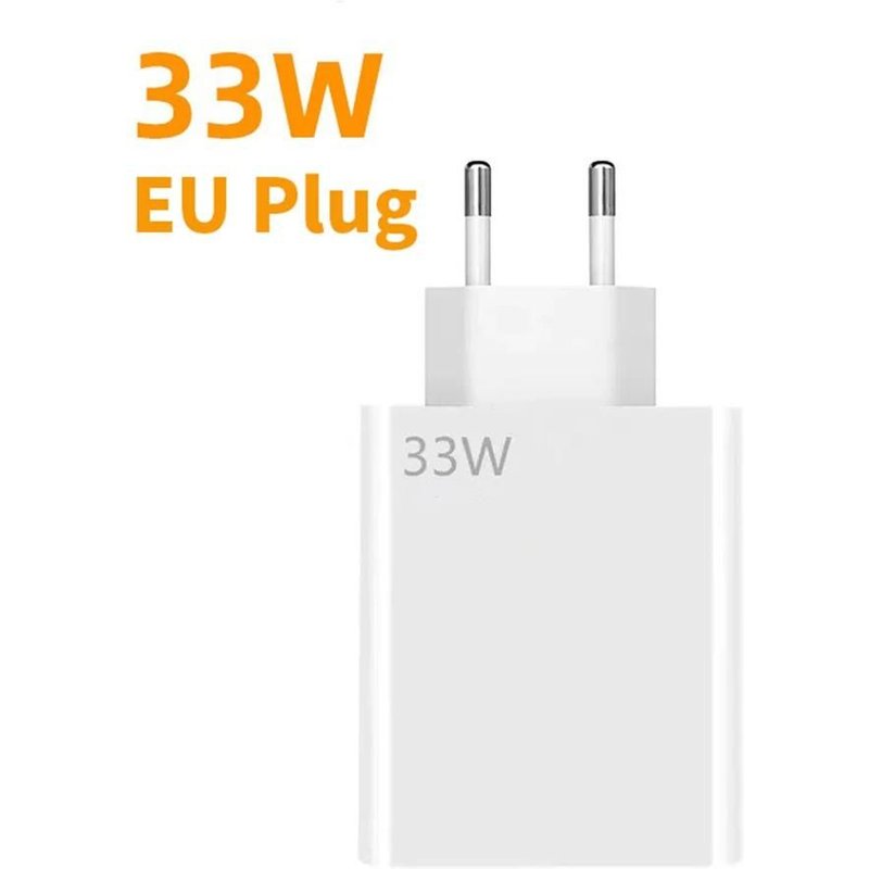 Chargeur Usb 33W, Charge Rapide, Prise Ue/Us, Câble De Type C 6A Pour Xiaomi Redmi K30 K40, Iphone, Adaptateur De Téléphone À Charge Rapide