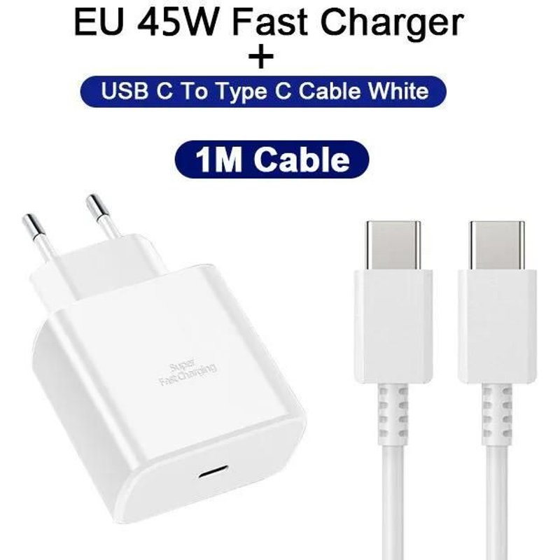 Chargeur Usb C Pd 45W, Charge Rapide Pour Samsung Galaxy S24 S23 Ultra Note 10 Plus, Câble Usb C Type C, Adaptateur De Chargeur De Téléphone Portable