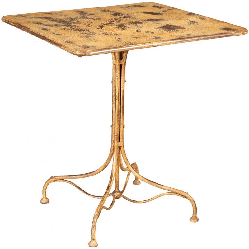 Table En Fer Forgé Avec Finition Crème Antique