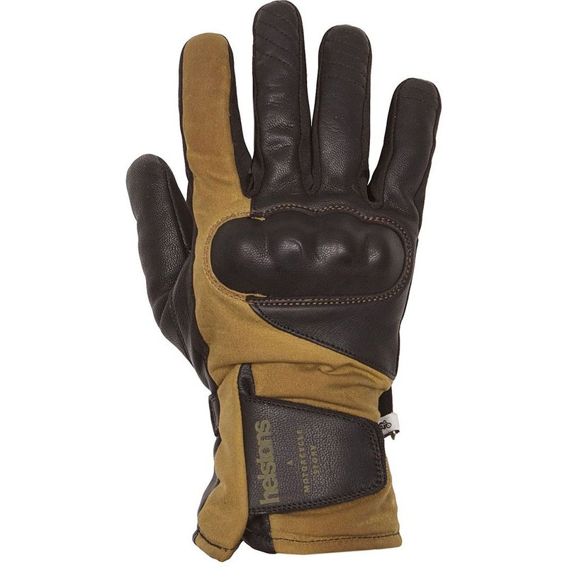 Gants cuir/textile Helstons Curtis noir/marron- T13