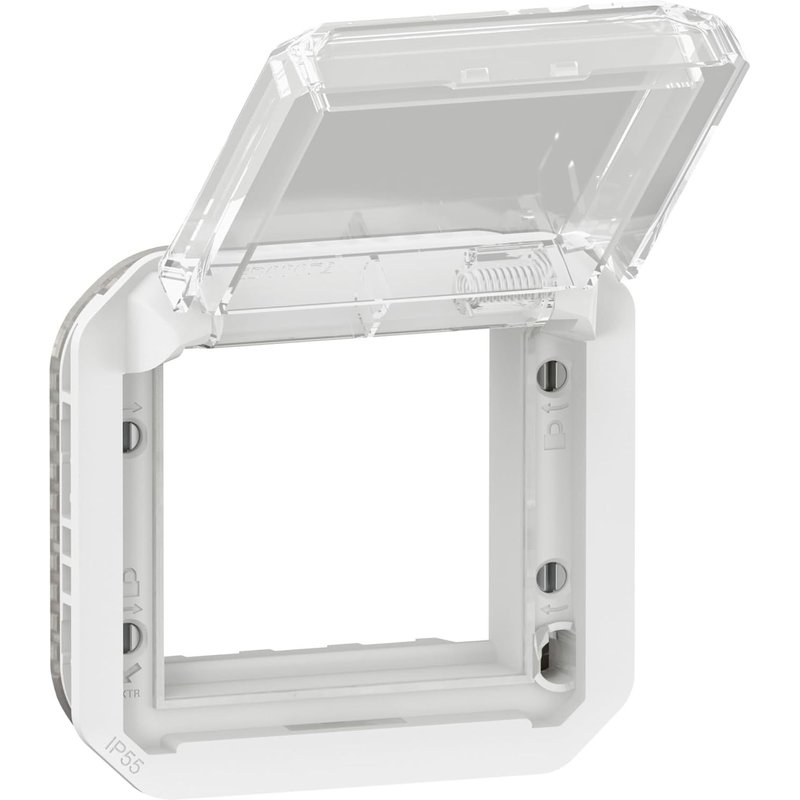 Plexo 069695L Adaptateur Mosaic avec couvercle à charnière transparent,couleur : ultra blanc