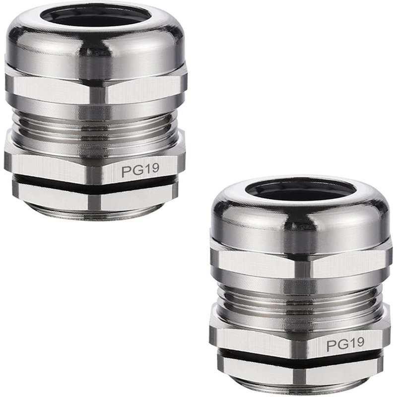 2 Pièces PG19 Presse Etoupes,IP68 Niveau Connecteurs de Câble Etanches,24 MM Laiton Connecteurs de Câble Etanche à la Poussière,Peut Etre Utilisé pour des Câbles de 10-16 MM Rejoindre