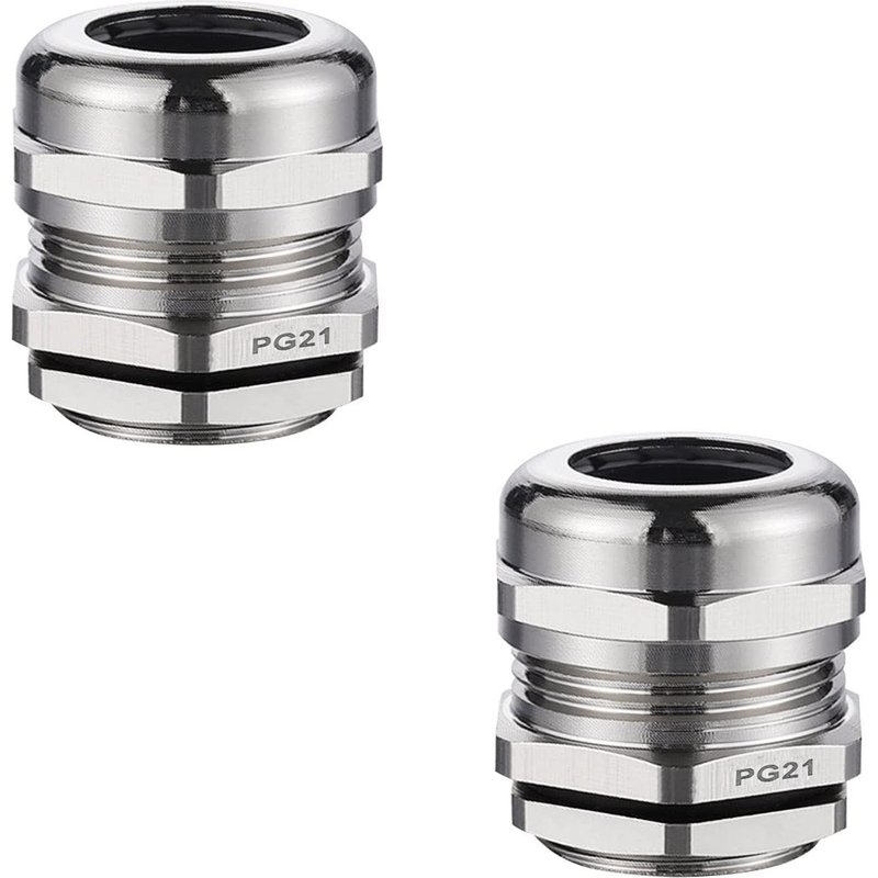 2 Pièces PG21 Presse Etoupes,IP68 Niveau Connecteurs de Câble Etanches,28,3 MM Laiton Connecteurs de Câble Etanche à la Poussière,Peut Etre Utilisé pour des Câbles de 13-18 MM Rejoindre