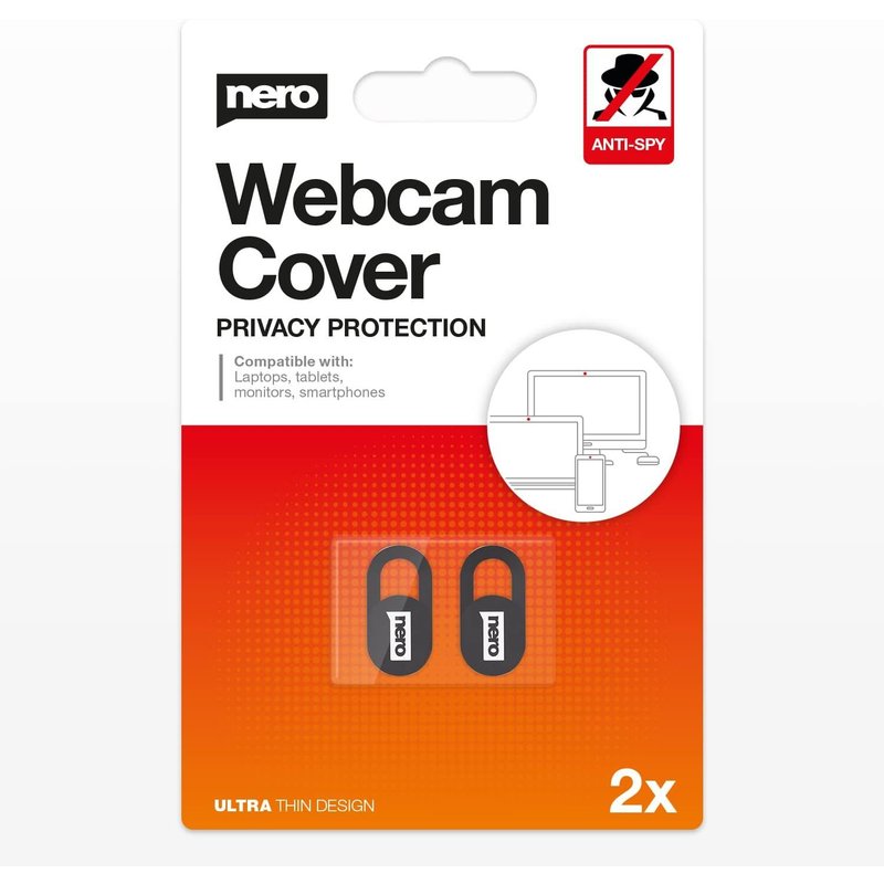 Lot de 2 Coques pour Webcam-Noir pour téléphone Portable,Smartphone,Tablette,Ordinateur Portable,PC,Ordinateur Portable