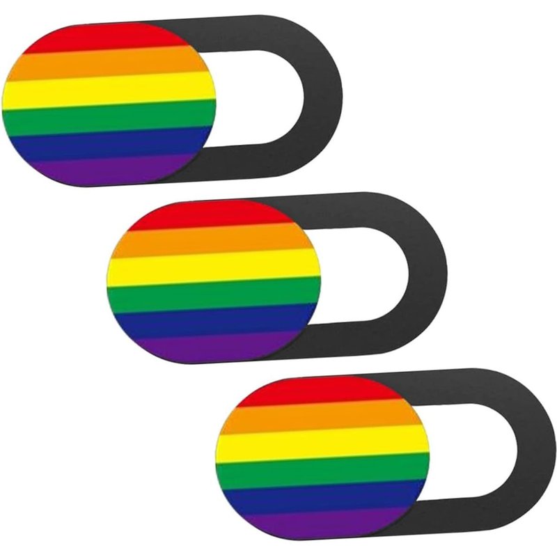 3 Pièces Couverture Regard pour Webcam Protection Confidentialité pour Ordinateur Portable et Tablette Motif Rayé Arc Ciel