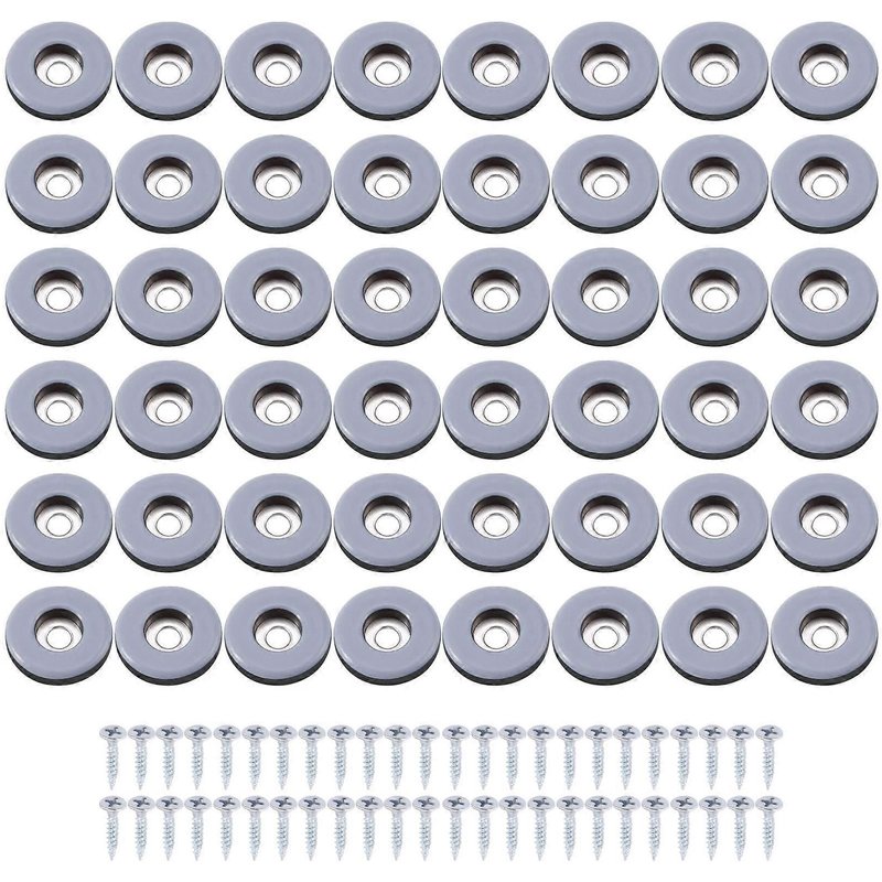 48pcs Meubles Gliders Ptfe Curseurs Faciles À Déplacer Avec Protecteur De Sol À Vis Pour Plancher De Bois Franc Carrelé
