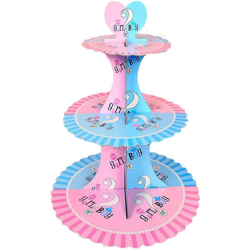 Boy Or Girl Supports À Gâteaux 3 Tier Présentoir Gâteau Carton Pour Garçon Ou Fille Baby Shower Fournitures De Fête D'anniversaire