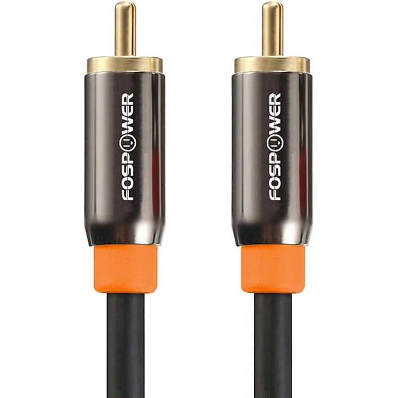 Câble RCA Audio Plaqué Or 24K,RCA Mâle vers Mâle,Câble Coaxial pour Amplificateur,Home Cinéma,HDTV,Barre de Son et Subwoofer-1 m