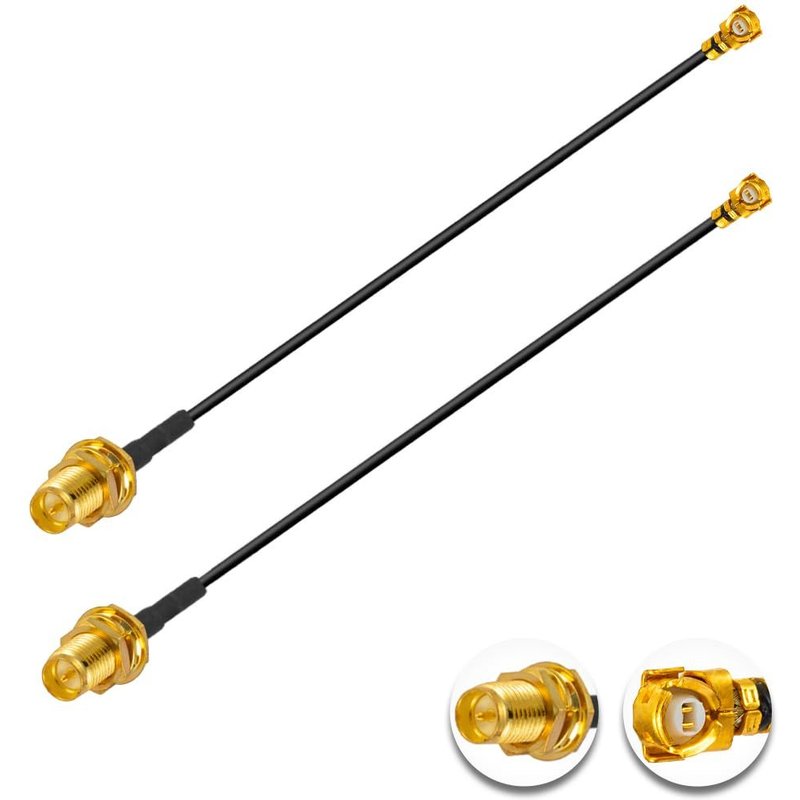 2 Pièces U.F.L1 vers RP-SMA Femelle Câble Coaxial Faible Perte 2"" /5CM U.F.L1 1.37mm Câble Coaxial Pigtail pour Routeurs Sans fil Mini PCIE Network Cards PCI Wi-Fi WAN Repeater