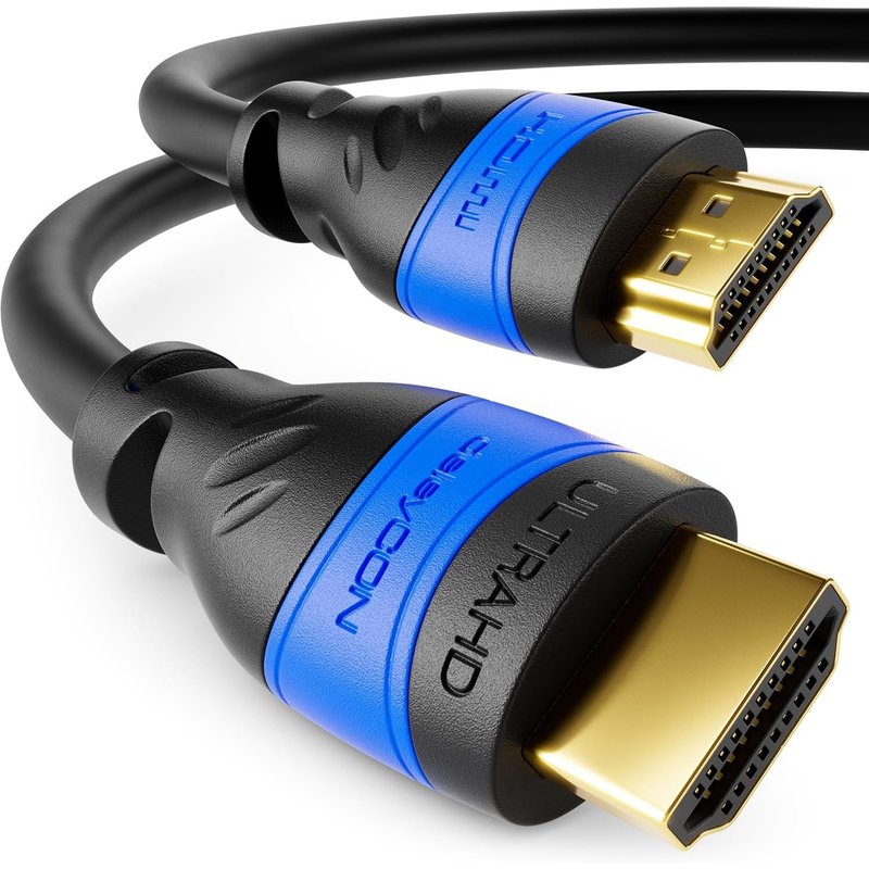 5m Câble HDMI 2.0a/b-Haute Vitesse avec Ethernet-UHD 2160p 4K@60Hz 4:4:4 HDR HDCP 2.2 ARC CEC Ethernet 3D Full HD 1080p Dolby-Noir