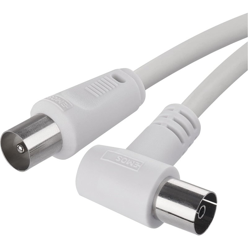 Câble d'antenne,câble coaxial,câble TV,câble coaxial pour TV numérique,récepteur,SAT,double blindage,câble coaxial droit mâle vers femelle coudé (90 °)