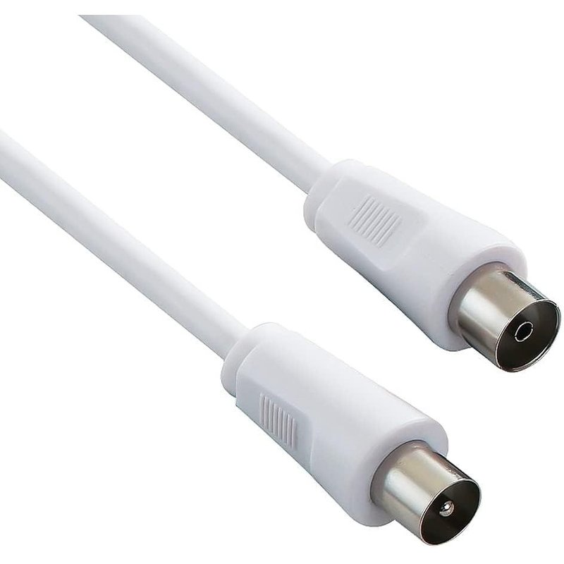 Câble Antenne TV Mâle Femelle DroitCâble CoaxialCompatible Décodeur,Prises TV75 OhmBlanc20 Mètres
