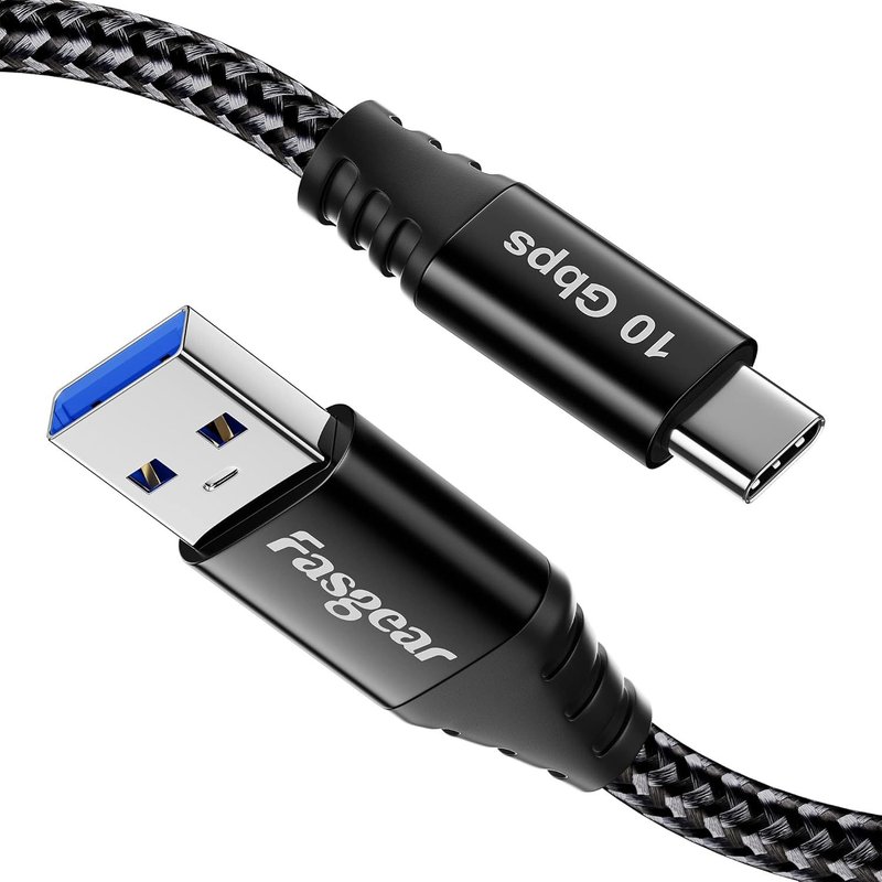 USB C Cable 1.5m - USB A to Type C 3.2 Gen 2 Braided Cord 10Gbps Android Auto Type C Data Cable 3A Fast Charge Compatible with SSD Portable Galaxy S23 X-Box PS5 Controller