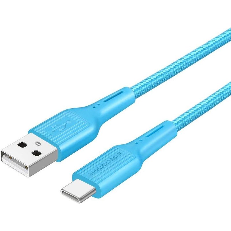 USB Type C Cable, Nylon Braided Fast Charging and Sync Compatible with Samsung Galaxy S20/10/9/8, Huawei (1M, Blue)