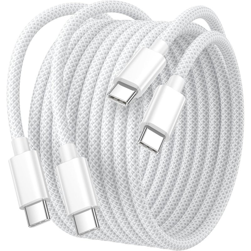 Cable iPhone 15 16 2M/Lot de 2, 60W Cable USB C vers USB C Cable Chargeur iPhone Câble USB C Charge Rapide Cable Type C Cordon USB C vers USB C pour Apple iPhone 16 Pro Max/16 Plus/16/15 Plus/15, iPad