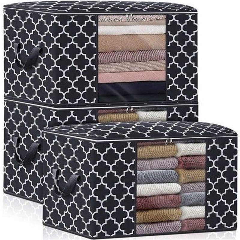 Lot De 3 Sacs De Rangement 60 X 40 X 35 Cm Pour Couvertures, VĂȘtements Et Articles Divers