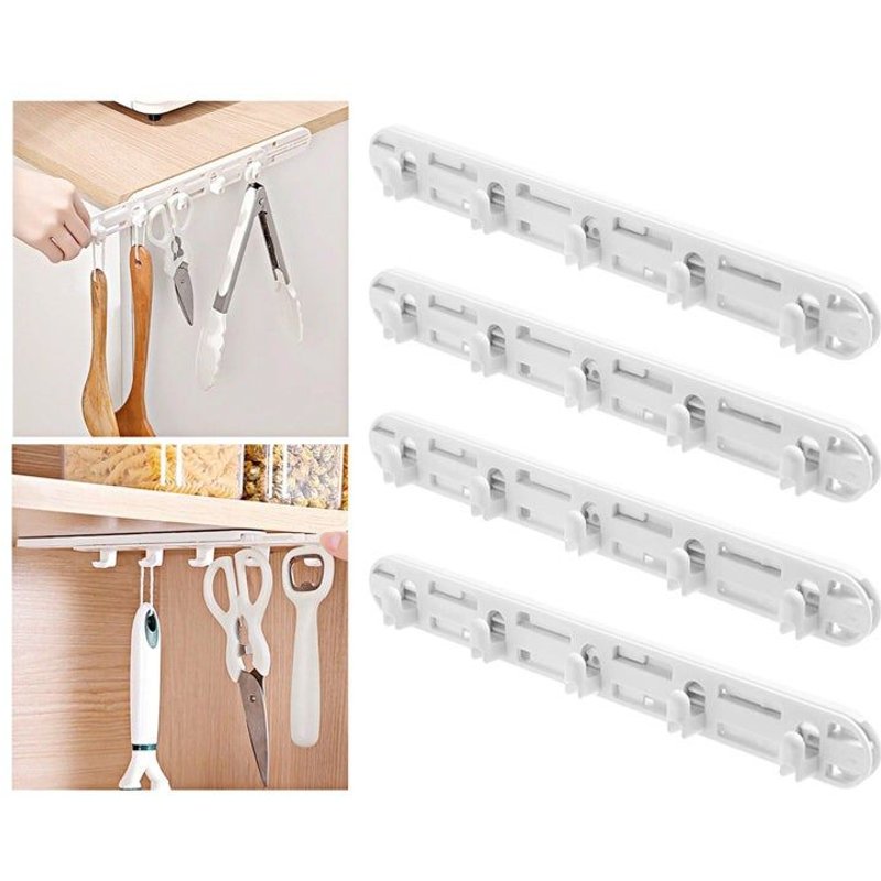 Lot De 4 Crochets Muraux Télescopiques Auto-Adhésifs Pour Ranger Chapeaux, Sacs Et Vêtements