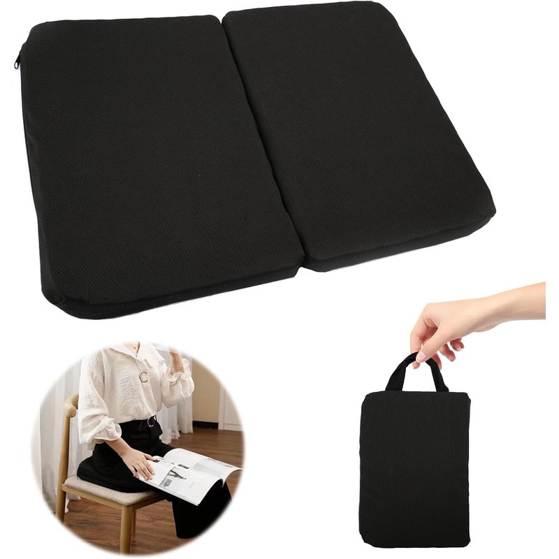 Coussin De Gel Nid D'abeille,Gel Seat Cushion Respirant,Coussin Anti Escarres Fessier Avec Housse Antidérapant,Coussin De Siège En Gel Pliable,Soulage La Pression,Pour Bureau,Voiture,Roulant (Noir)