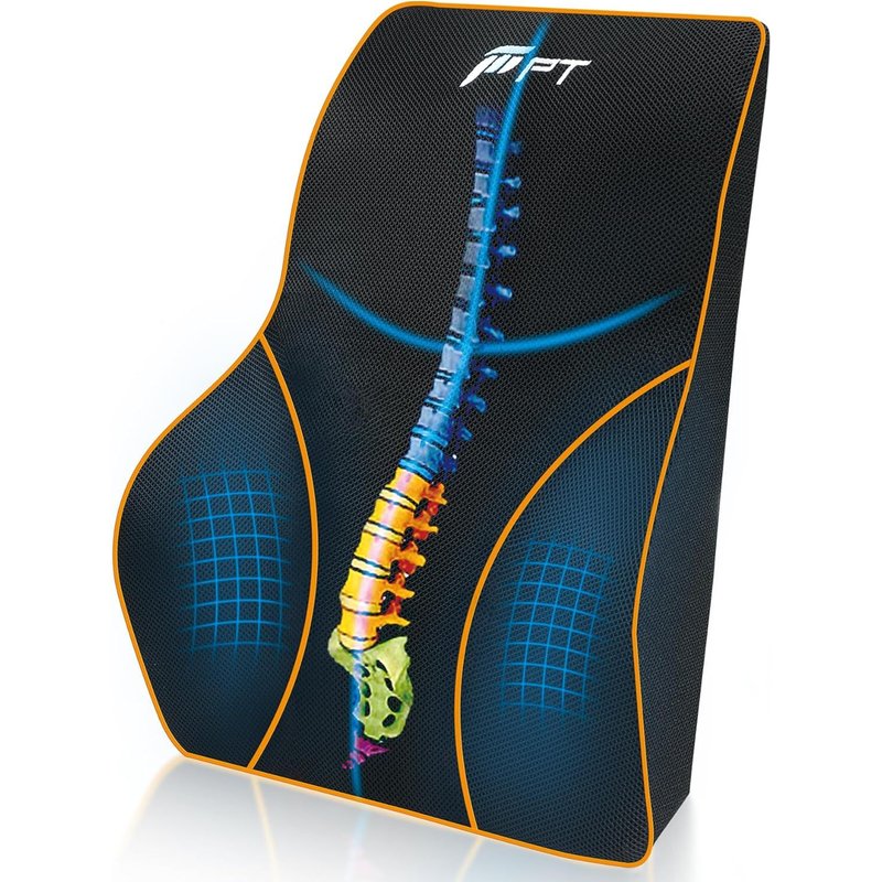 Coussin Lombaire Ergonomique En Mousse À Mémoire De Forme-Support Dorsal Avec Housse Antistatique Et Sangles Réglables Pour Bureau,Voiture Et Voyage