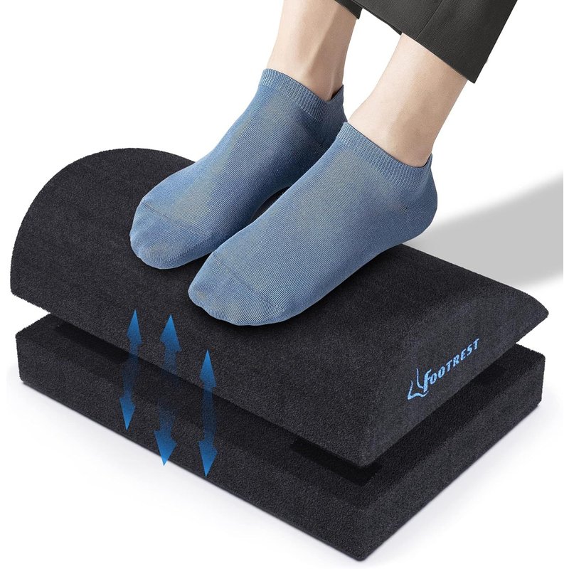 Repose-Pieds Réglable Sous Bureau,Coussin Ergonomique Avec Ruban Adhésif Magique Pour Hauteur Ajustable,Mousse À Mémoire De Forme Et Base Antidérapante,Voyages