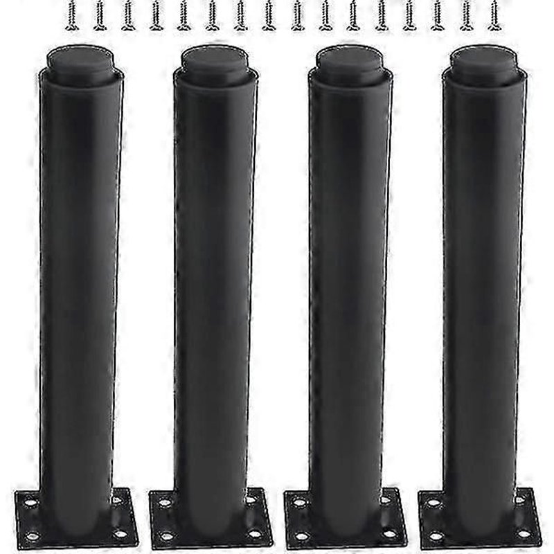 (25-42 cm, noir) Lot de 4 pieds de meubles en métal robustes et réglables - YuJia