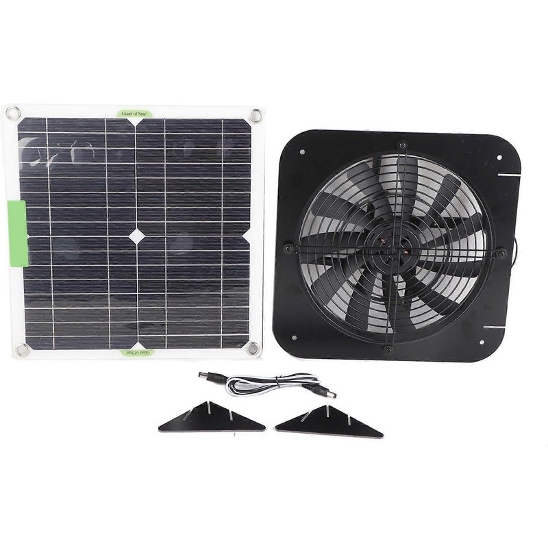 Ventilateur D'extraction Solaire 100 W 18 V, 13,5 Pouces, Pour Grenier, Maison, Poulailler, Camping-Car, Serre