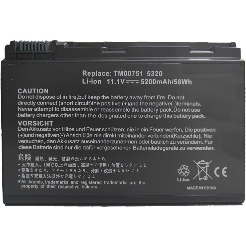 GRAPE32 Remplacement de la Batterie d'ordinateur Portable pour Acer TravelMate 5220 5520 5310 5320 5330 5710 5720 7220 7320 7520 7720 Acer Extensa 5100 5210 5220 5230 5230E 5320 5420 (11.1V 5200mAh)