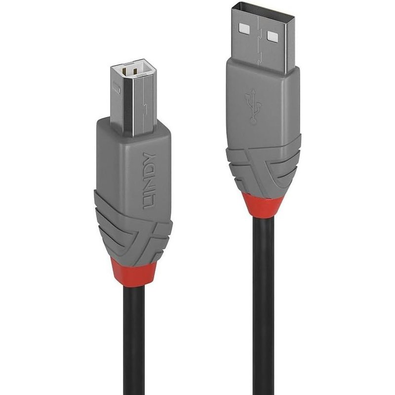 Câble USB vers USB 2.0 A/B,Anthra Line 1 Mètre,Câble avec Transfert de Données de 480MbpsCompatible avec TV,Monitor,Tablet,Laptop,Camera10 Ans de Garantie