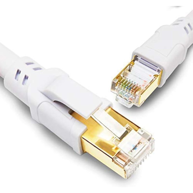 Câble Ethernet 1M 2Pcs CAT8 Câble de Internet Câble de Conexión RJ45 Gigabit Câble de Lan Câble Ethernet para PS5,PS4,Router,TV,Switch,Módem,PC,Laptop (Blanc)
