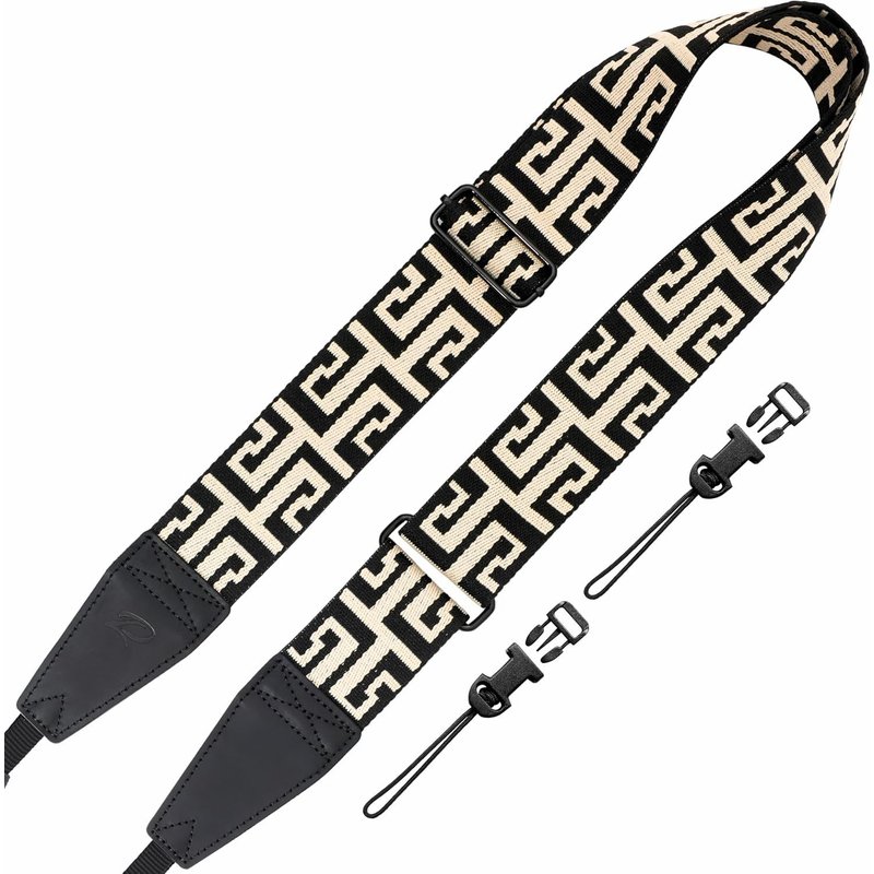 Sangle réglable pour appareil photo-5,1 cm-Extrémités en cuir pleine fleur pour photographes