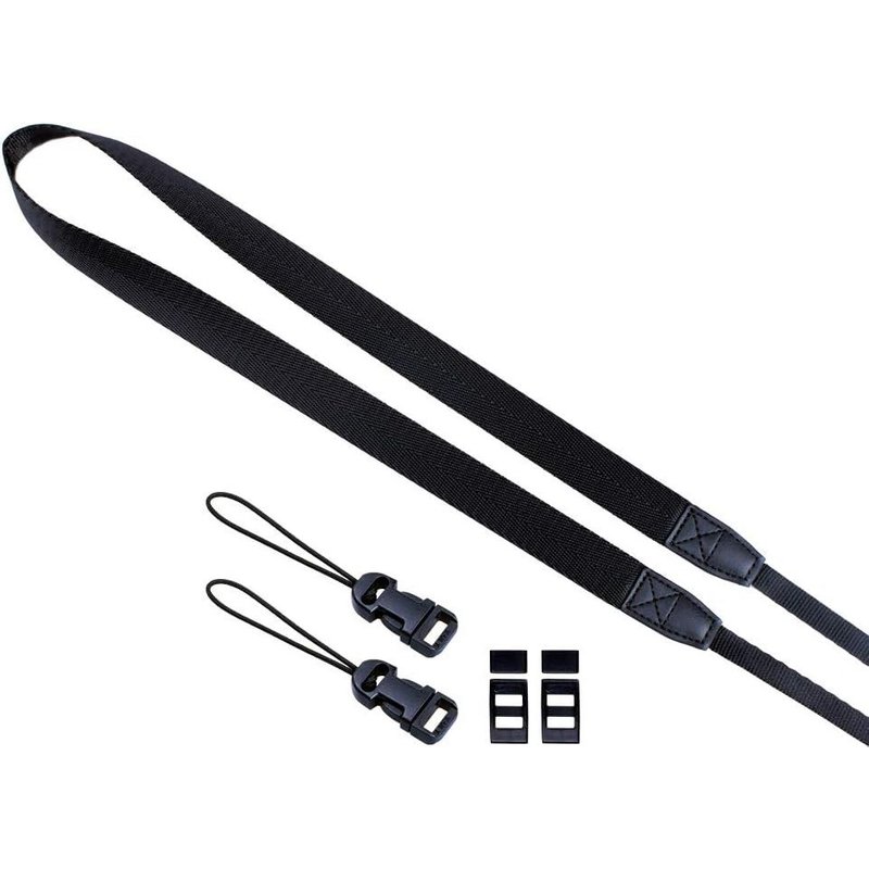 Sangle pour Appareil Photo de réglable Courroie de cou pour appareil photo Noir