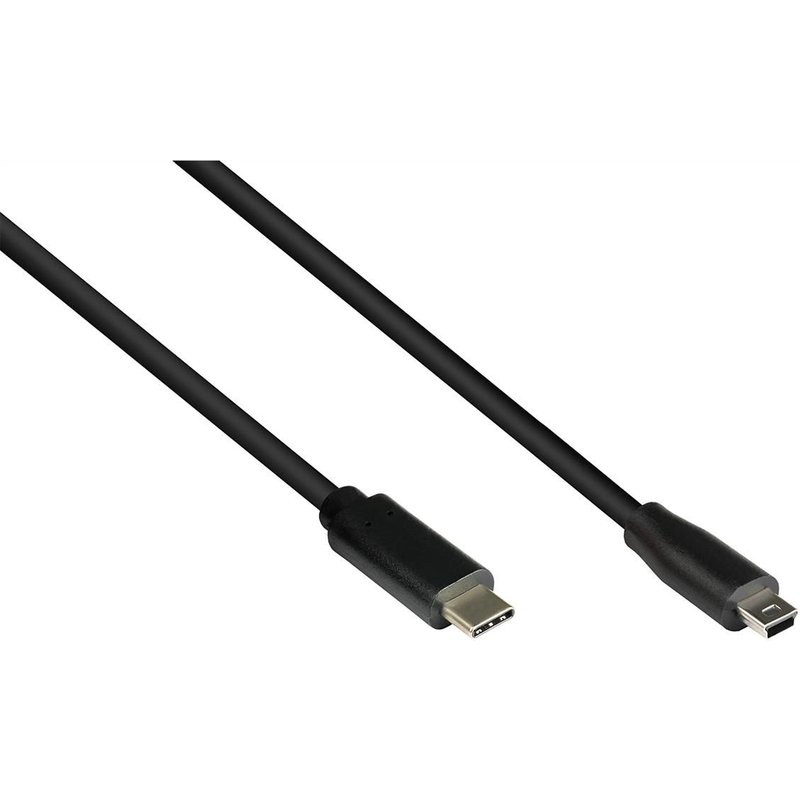 Good Connections Câble de raccordement USB 2.0 - Fiche USB C vers fiche Mini B (5 Broches) - Blindage en Aluminium et tressé - 3 m - Noir