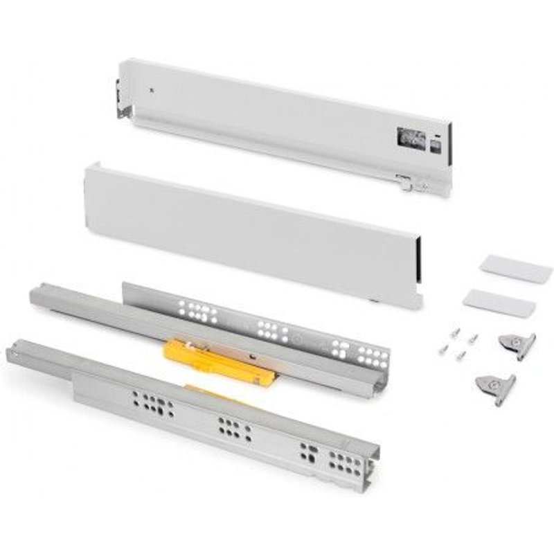 Tiroir extérieur Vertex 3D blanc - 93 mm - 40 kg - push synchro - 500 mm EMUCA