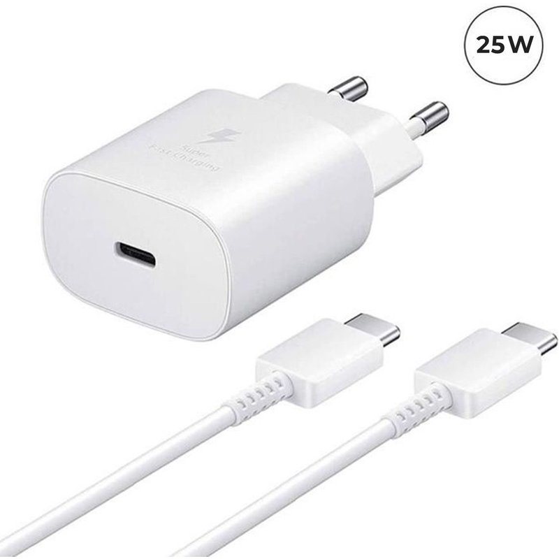 Chargeur Rapide 25W USB-C + Câble USB-C vers USB-C pour Google Pixel 8 5G 6.2" Couleur Blanc