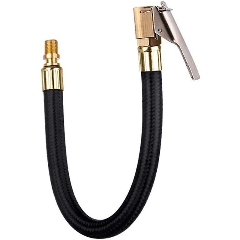 Tuyau de gonflage de pneus, valve de voiture 40 cm, tuyau en caoutchouc, mandrin de pneu avec adaptateur de rallonge de clip